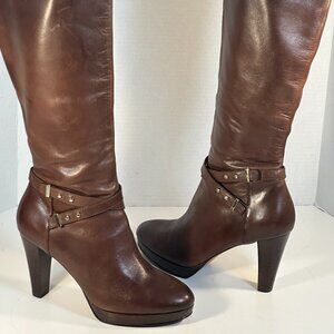 Women's size 8.5 B Tall Brown leather boots
